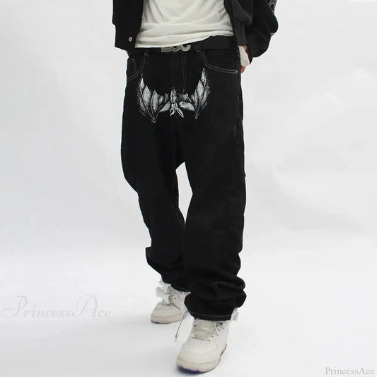 Bat Print Gothic Streetwear Pant