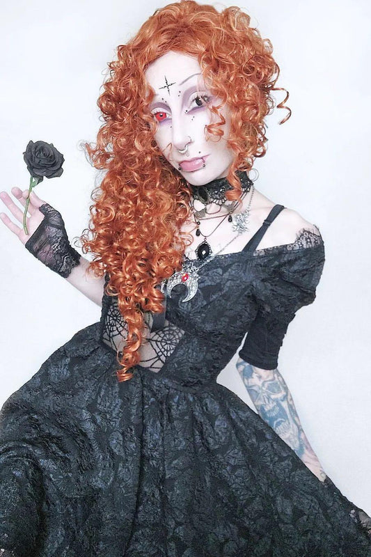 Mini-Gothic-Kleid mit Puffärmeln