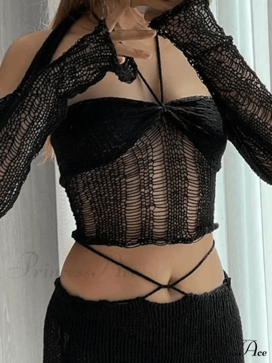 Bishop Sleeve Sweetheart Neck Bodycon Classic Party Mini Dress - Black Sweaters