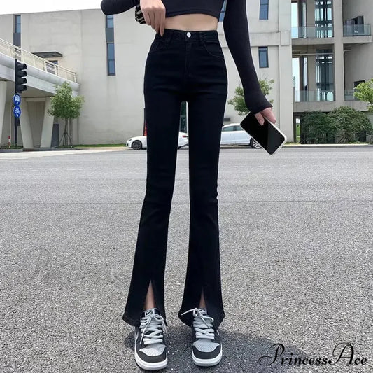 Blue Vintage Quality Fashion Straight Women Pant Woman High Waist Denim Pants Wide Leg Clothing