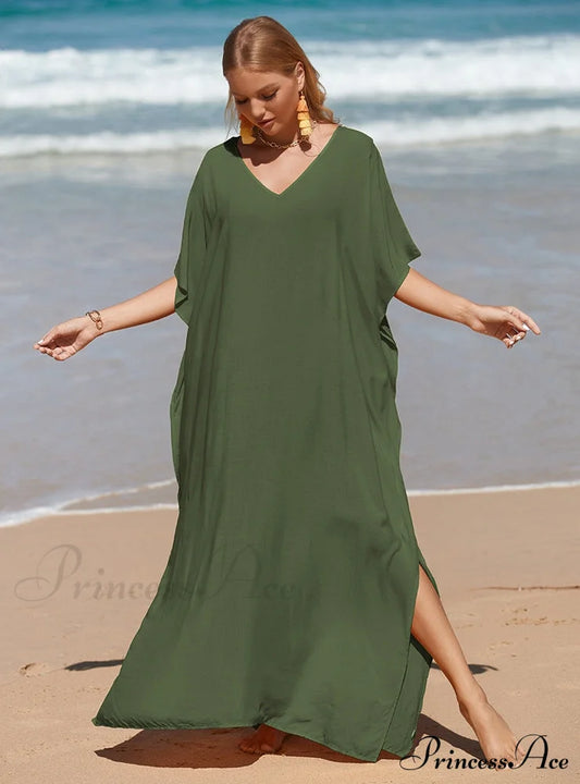 Bohemian Smock Robe For Plus Size Women S / White Dresses