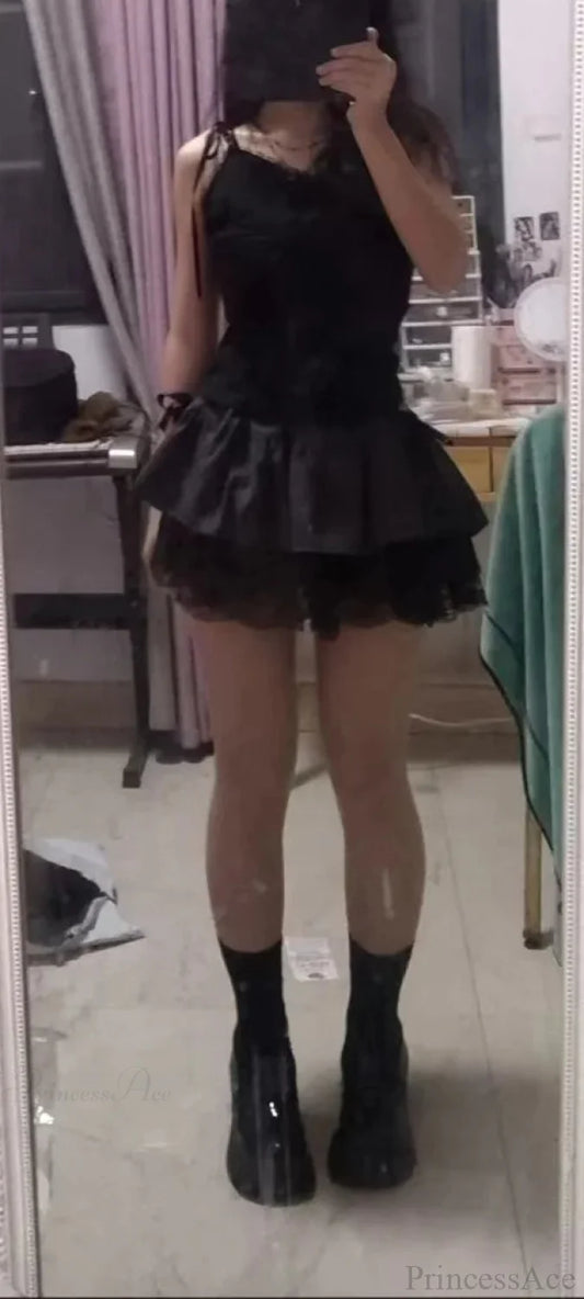 Bow Rebel Informal Charming Mini Skirt Top / S