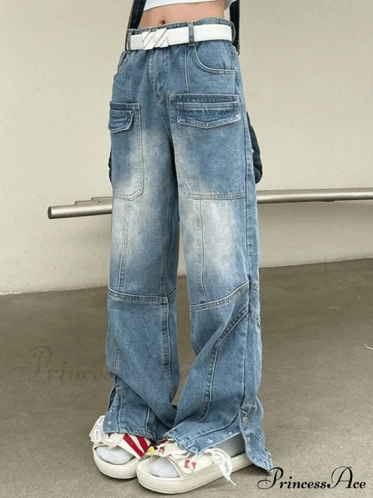 Button Slit Graceful Bodycon Midi Dress Jeans