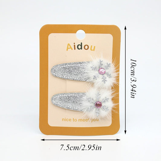 Niedlicher Schneeflocken-Weihnachtsmann-Rentier-Haarclip