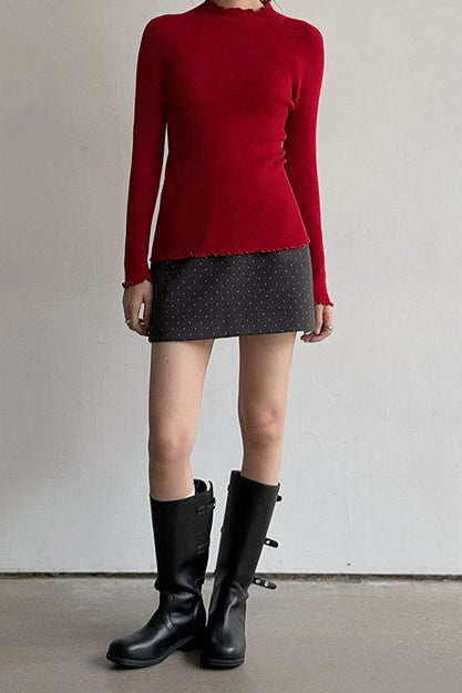 A-Linien-Rock aus Wolle mit Polka-Dots