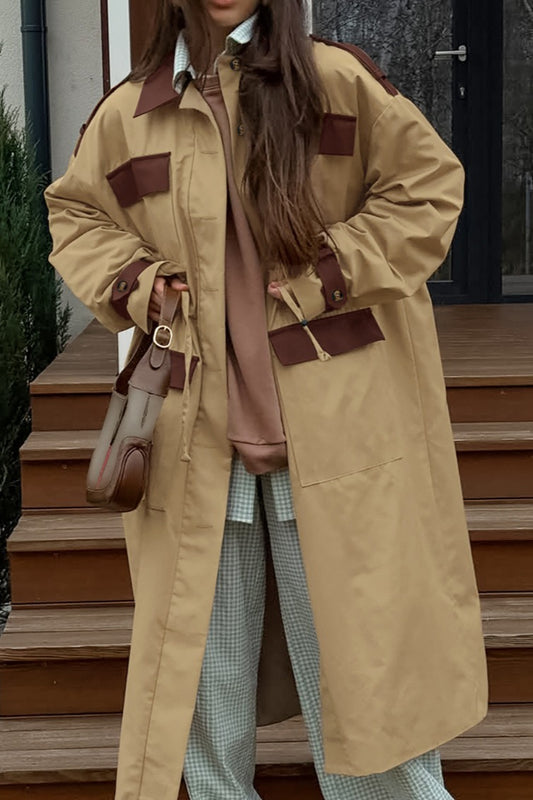 Colorblock Utility Trench Coat