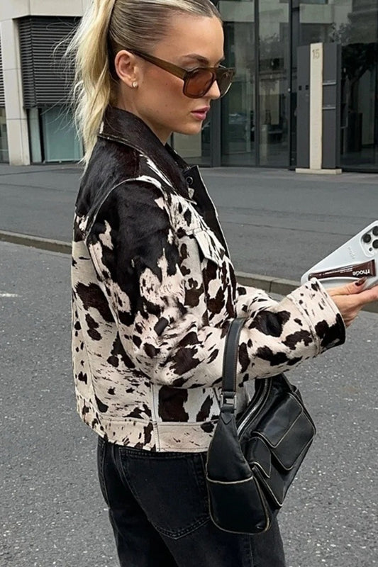 Langärmliger Hemdmantel mit Vintage-Print