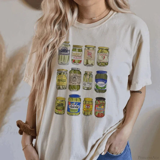 Canned Pickles Funny Vintage T-shirt WHITE / S t-shirt-250223