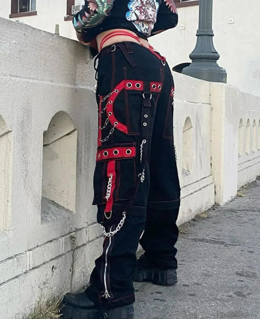 Cargo Mysterious Chain Harem Runner Pant Black / S