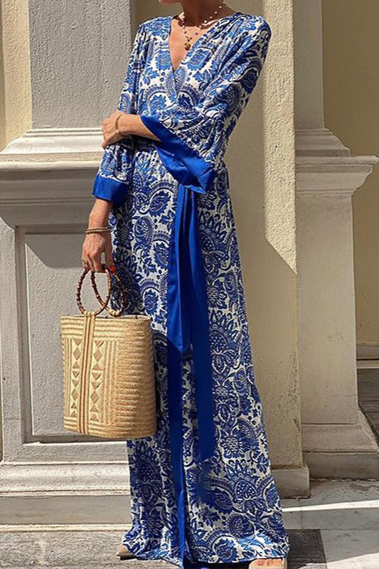 Maxikleid mit böhmischem Blumenmuster