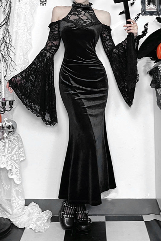 Schulterfreies Hexen-Gothic-Kleid