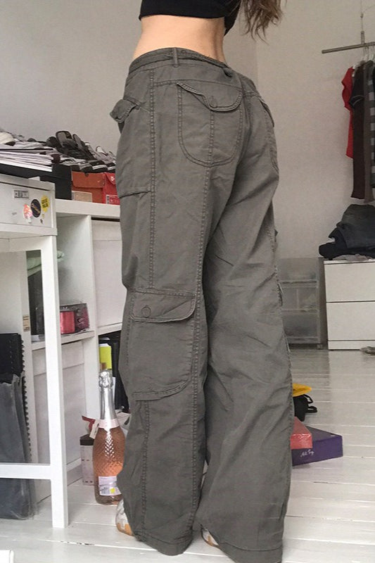 Lässige Vintage-Cargo-Jeans mit lockerem, geradem Schnitt