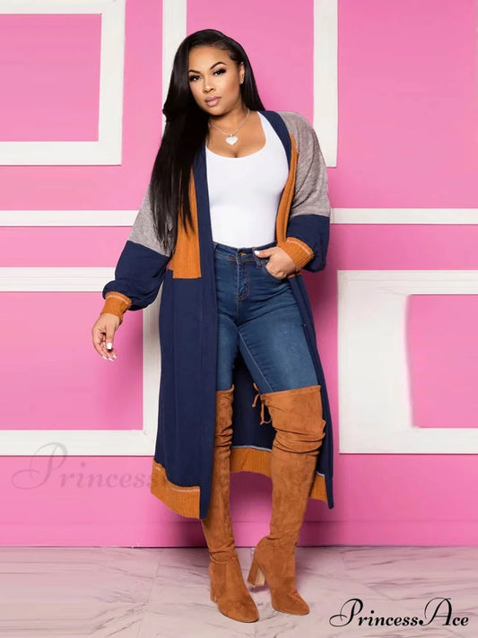 Anmutiges, lockeres Midikleid mit Farbblock