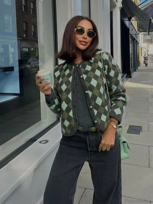 Contrasting Pocket Slim Cardigan Multicolor / S