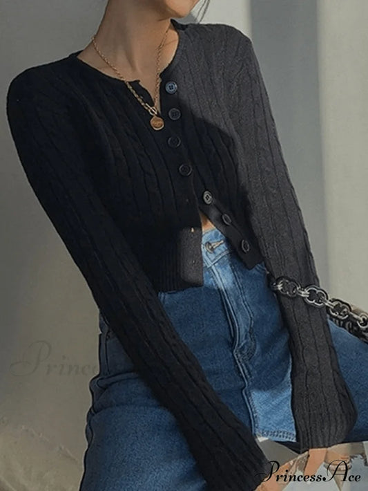 Cropped Black Graceful Biker Jacket / One Size Sweaters