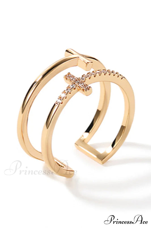 Cubic Zirconia Cross Ring | Dress In Beauty