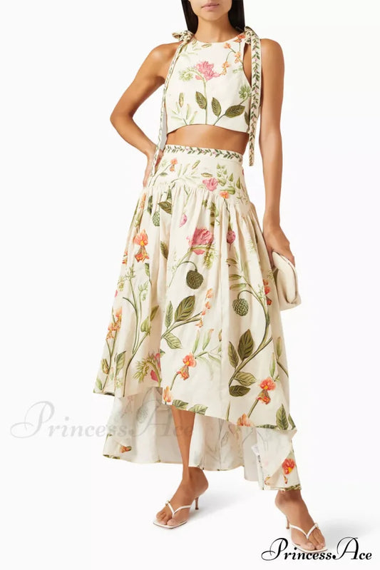 Curua Cultivo Maxirock Graceful und Top im Leinen-Set