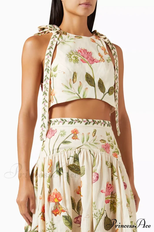 Curua Cultivo Maxirock Graceful und Top im Leinen-Set