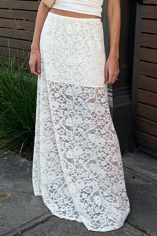 Sheer Lace Maxi Skirt
