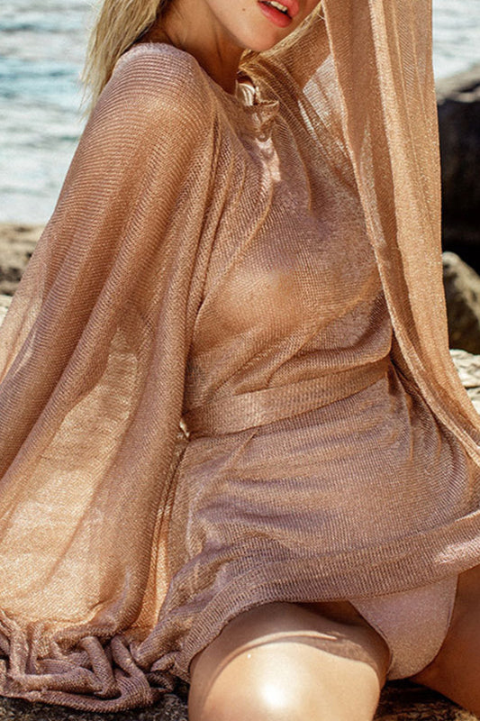 Langes Strand-Cover aus Stretch-Netzstoff