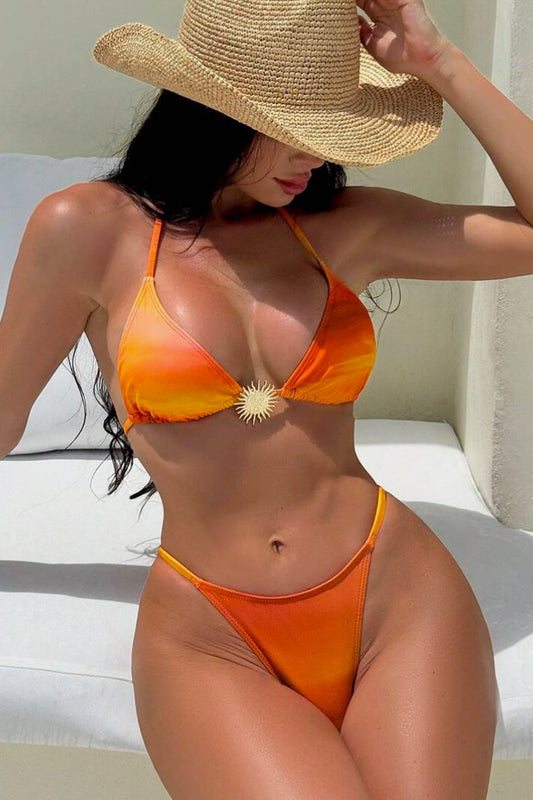 Neckholder-Bikini-Set mit Farbverlauf