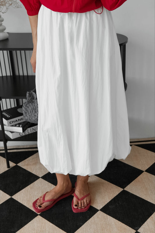 Balloon-Hem Maxi Skirt