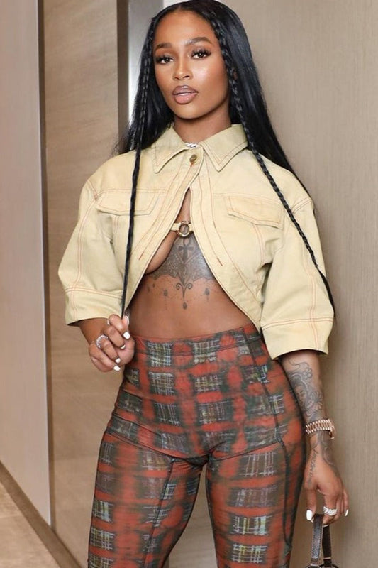 Lässige Jacke mit Kurzarmkragen