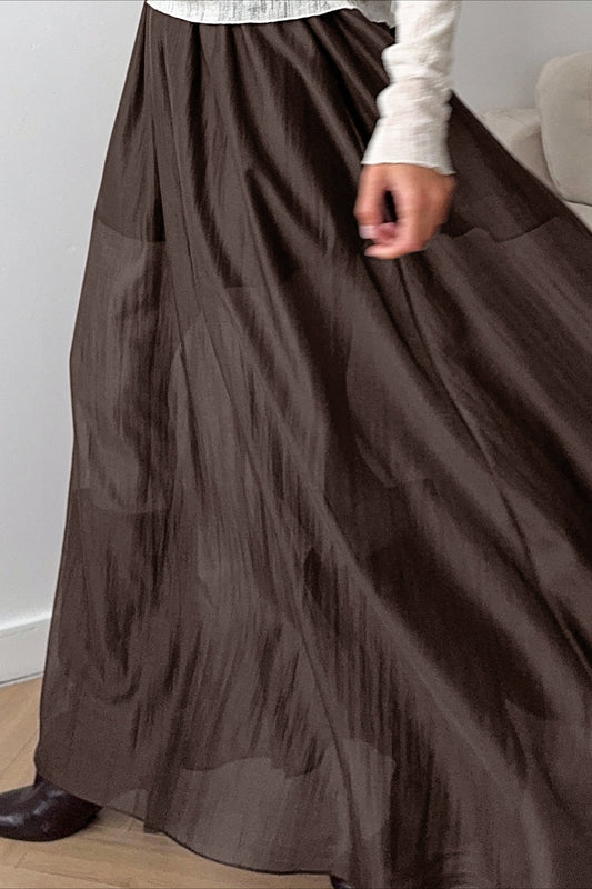 Tiered Sheer Maxi Skirt