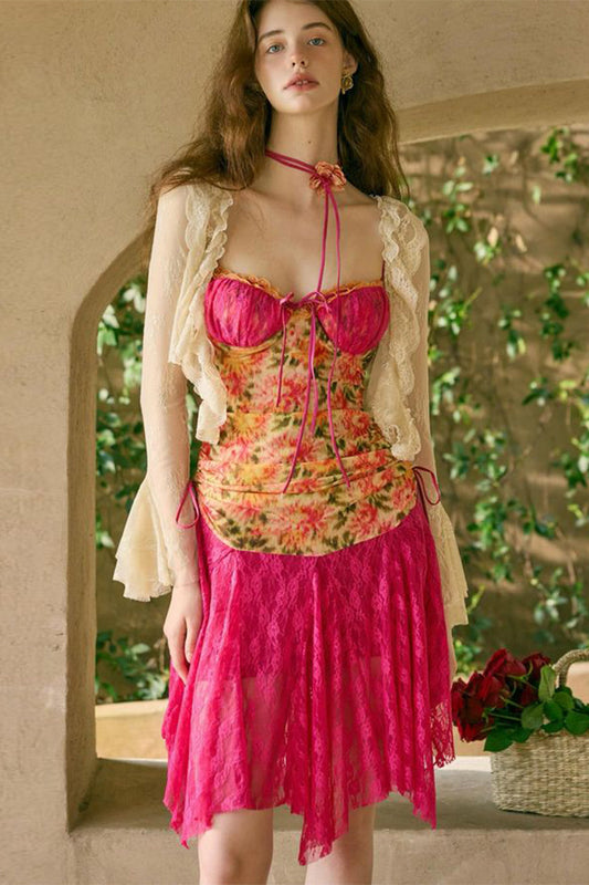 Sexy Midikleid mit Spitzendruck und schmaler Passform