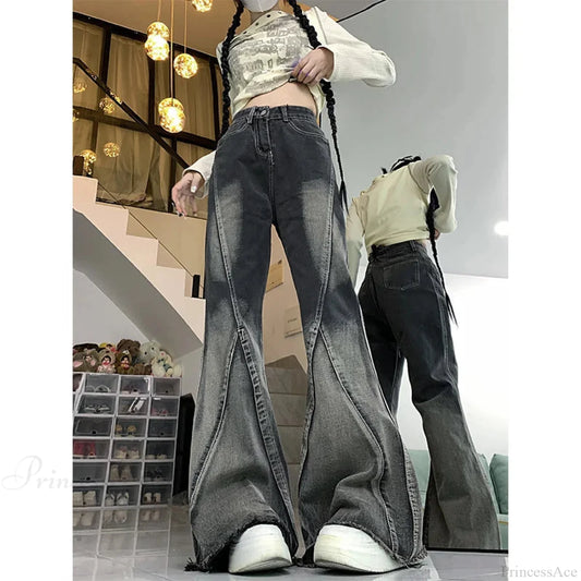 Dark Medieval 90s Style Denim Trouser