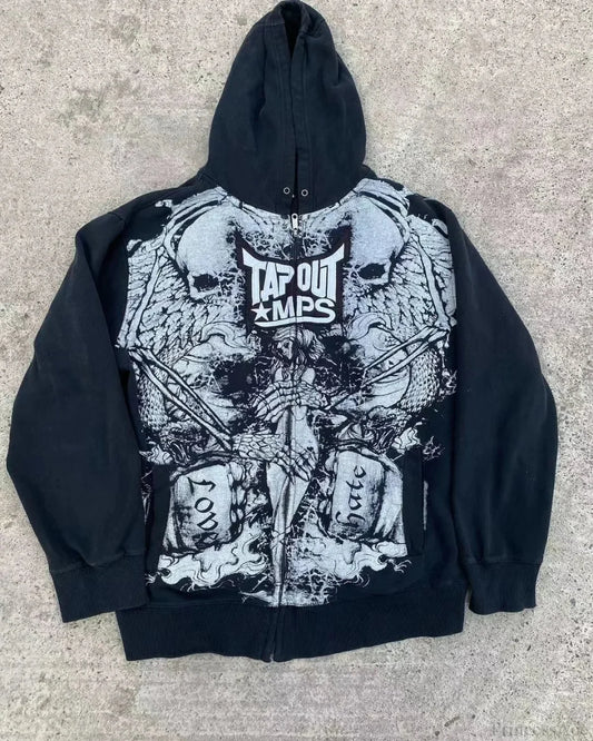 Dark Skull Design Zip Hoodie black1 / S