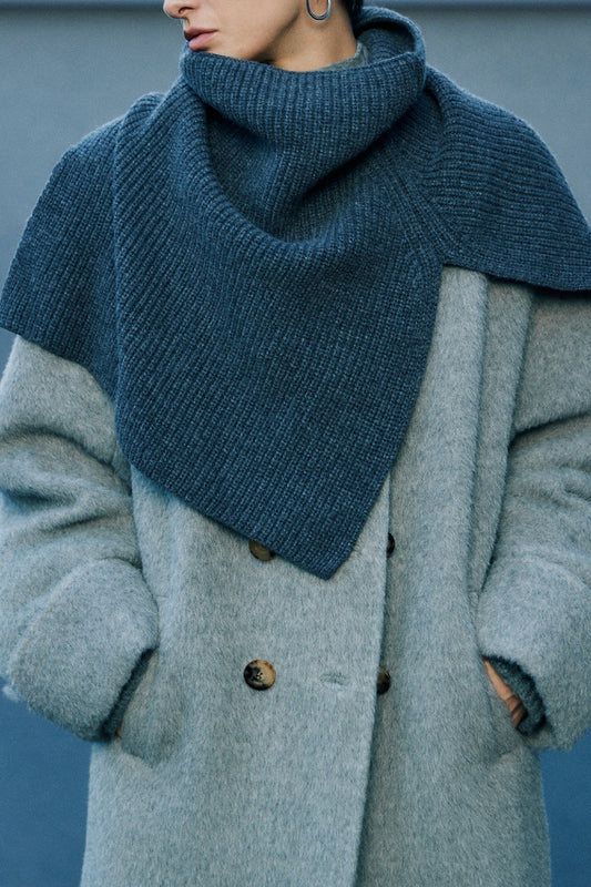 Superfeiner Merino-Strick-Rollkragenschal