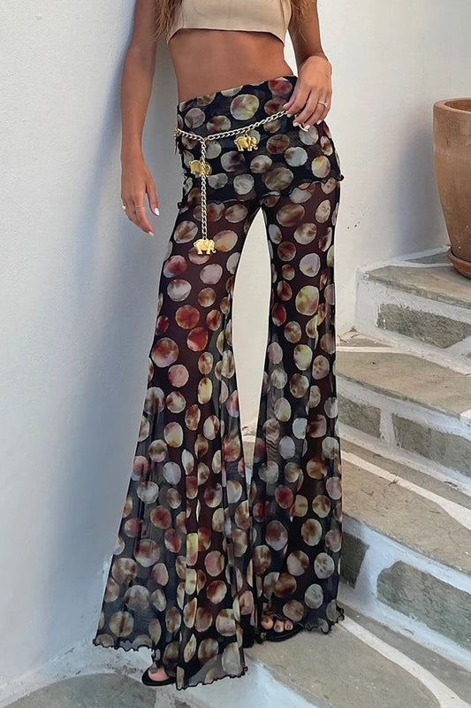 Hose mit weitem Bein und Leopardenmuster