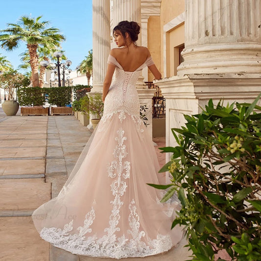 Deep V-Neck Backless Wedding Dress weddingdress-250223