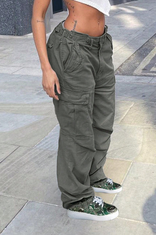 Sommerliche Slim Fit Cargohose mit geradem Bein