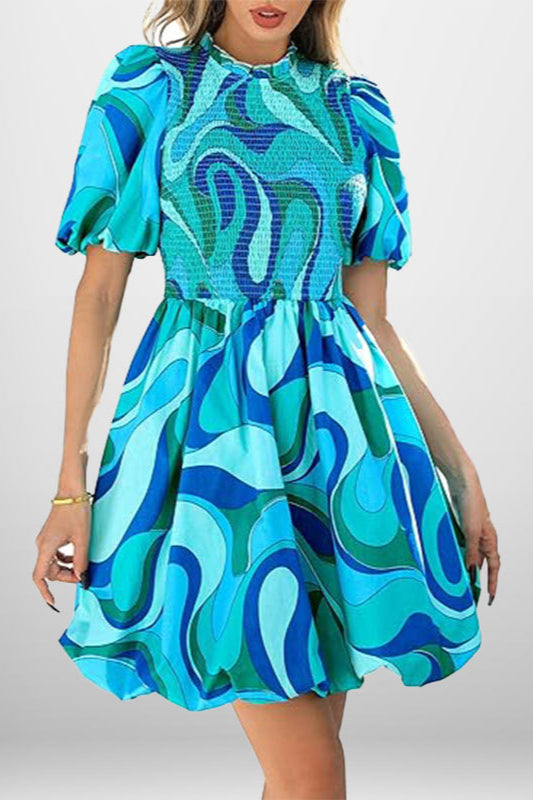 Schlichtes Partykleid mit hoher Taille und Schößchen