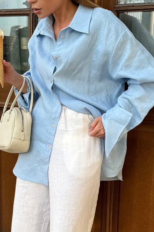 Langärmlige Bluse im Resort-Stil