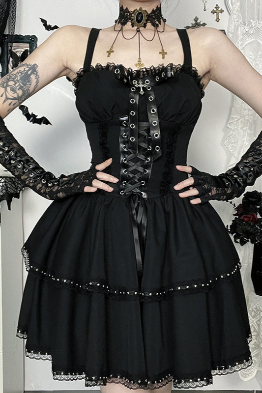 Trägerkleid Überziehset Gothic Kleid