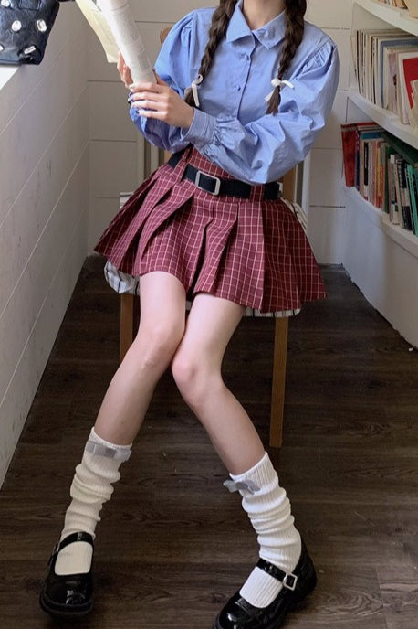 Karo-Faltenrock in Übergröße