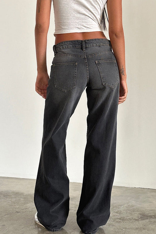 Vintage-Jeans mit gewaschenem Stretchanteil und geradem Bein