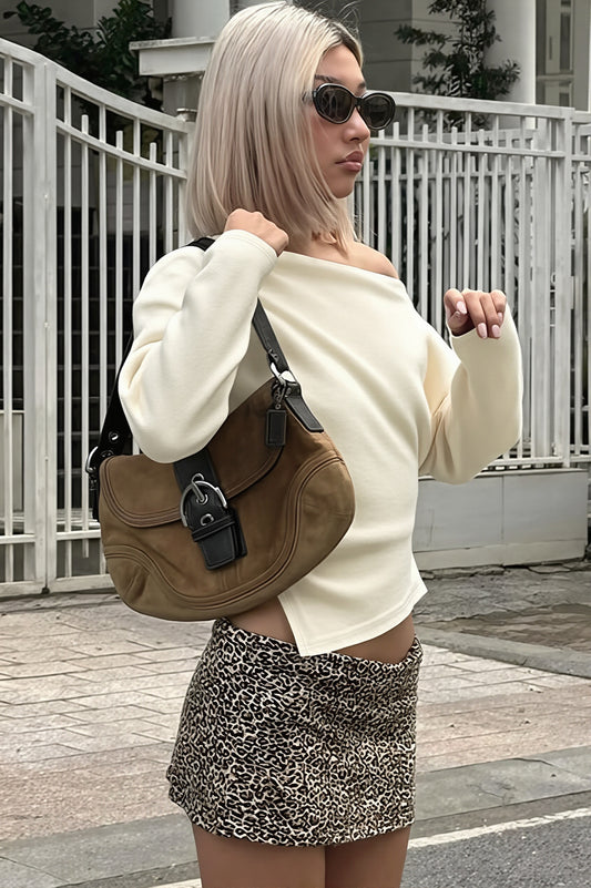 Draped One Shoulder Ruched Blouse