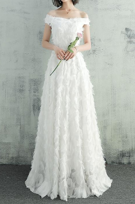 Chiffon A Line Formal Dress XS / White