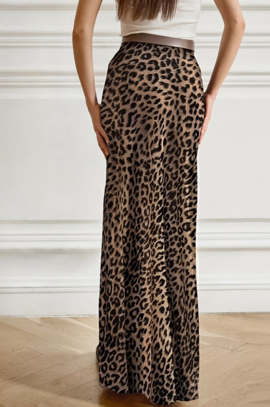 Vintage Leopard Chiffon Meerjungfrauen-Maxirock