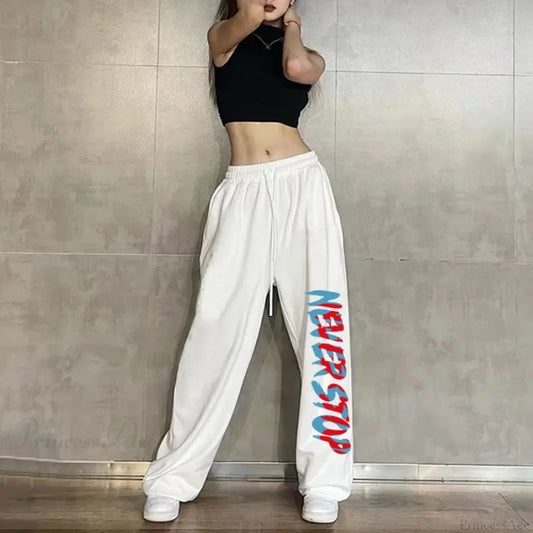 Elastic Waist Casual Jogging Pants 1 White / S (40-50KG)