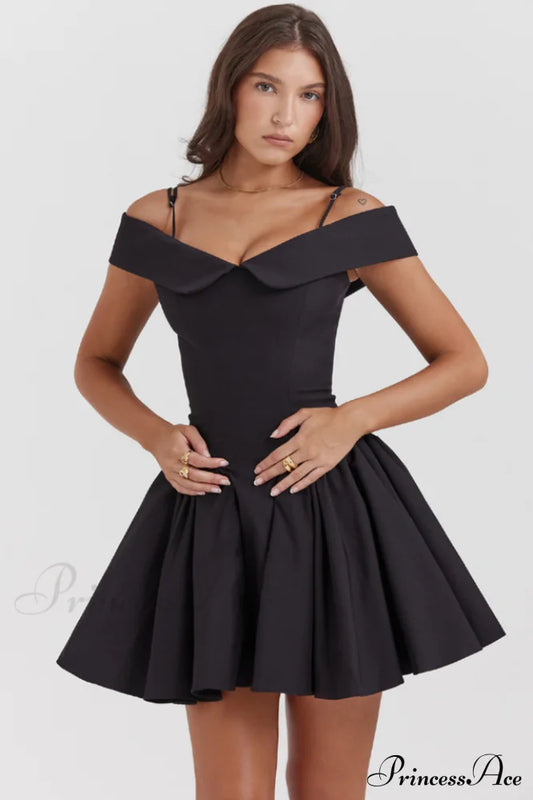 Elida Schwarzes stylisches Minikleid