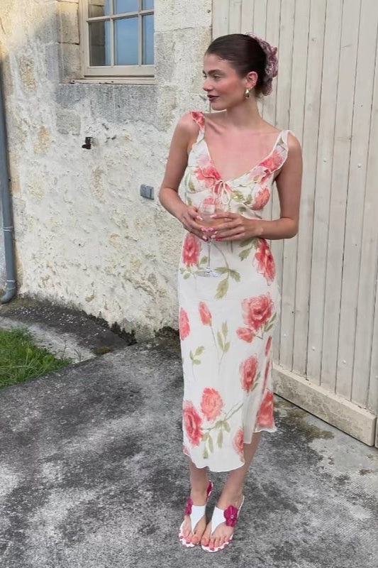 Partykleid im französischen Stil mit geblümtem Camisole