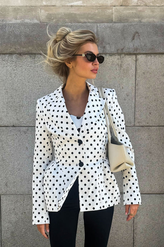 Schicke, kurze Jacke mit Polka Dots