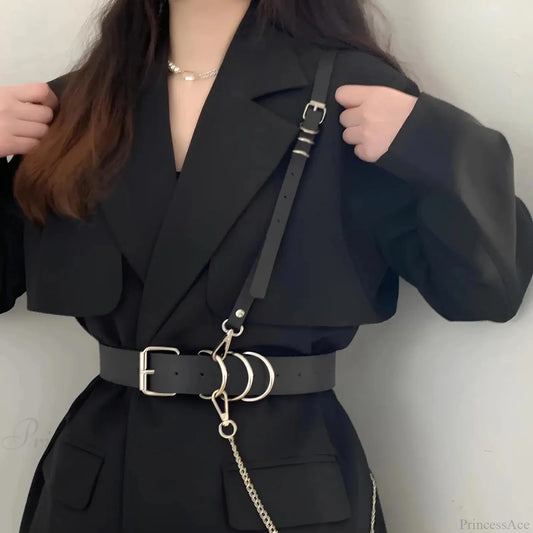 Fashion Dark Leather Waist Belt belt