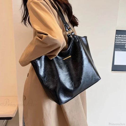 Fashion Straw Summer Beach Shoulder Bag Black shoulder-250126