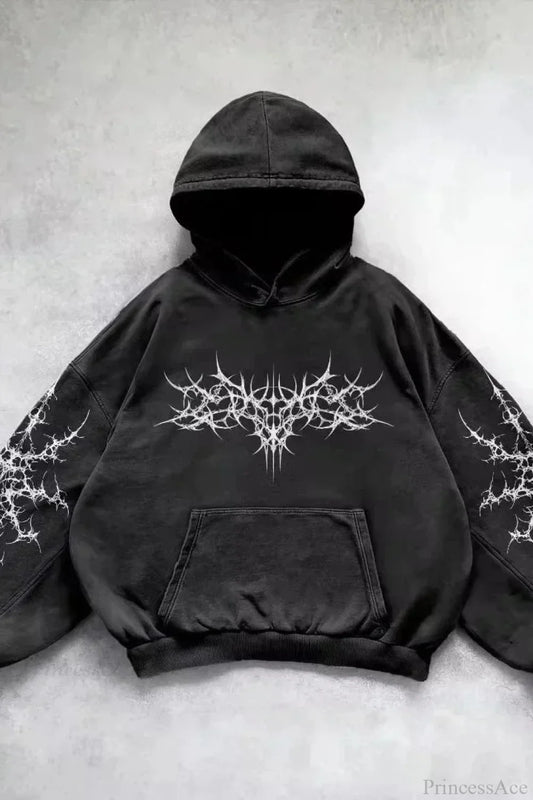 Fashion Trend Fleece Padded Zipper Hoodie Black 3 / M